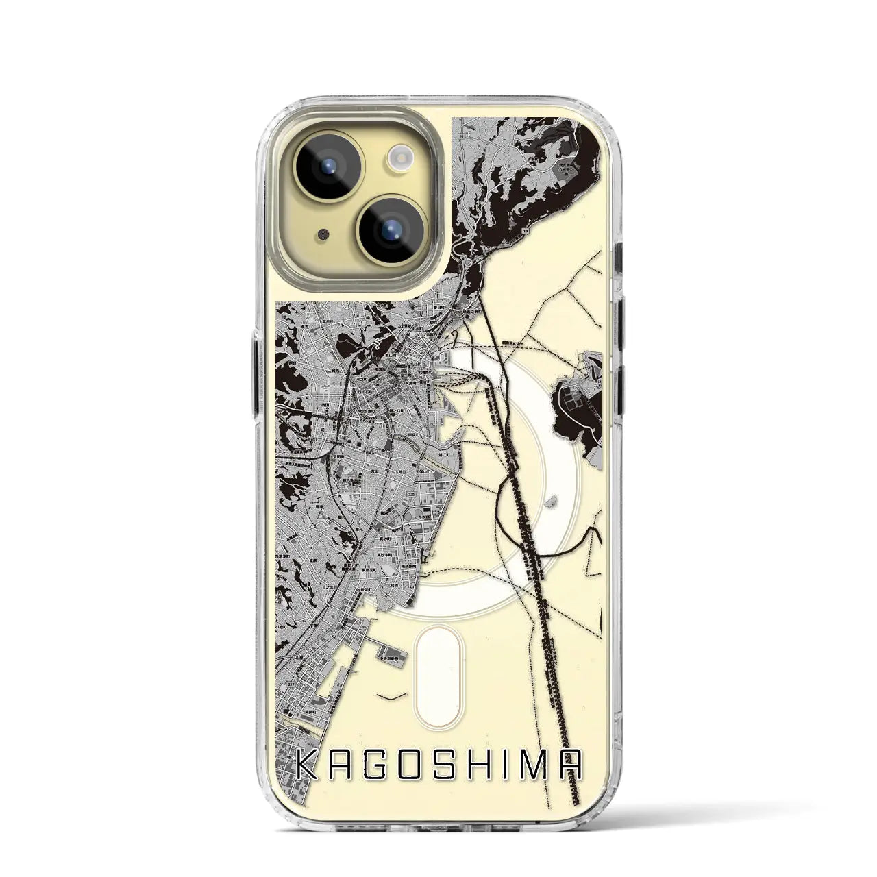 【鹿児島(鹿児島県)】地図柄iPhoneケース(MagSafeタイプ)