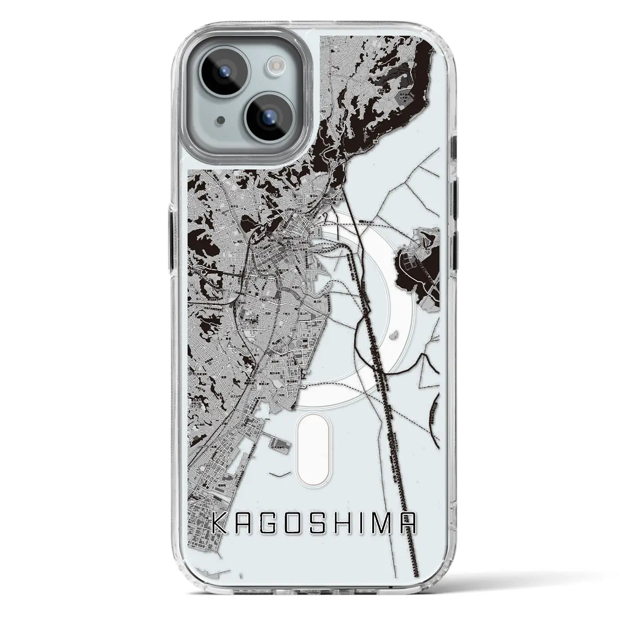 【鹿児島(鹿児島県)】地図柄iPhoneケース(MagSafeタイプ)