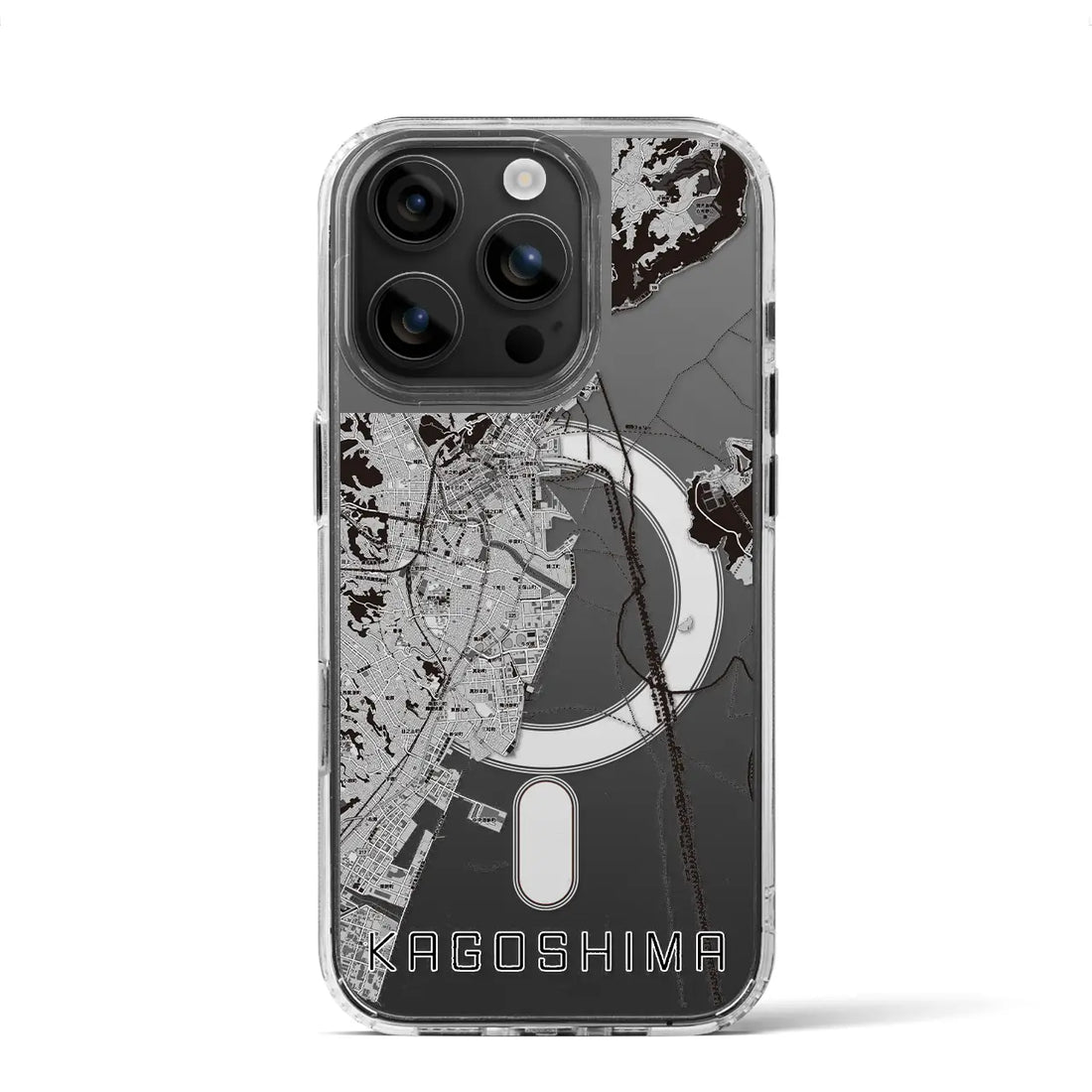 【鹿児島(鹿児島県)】地図柄iPhoneケース(MagSafeタイプ)