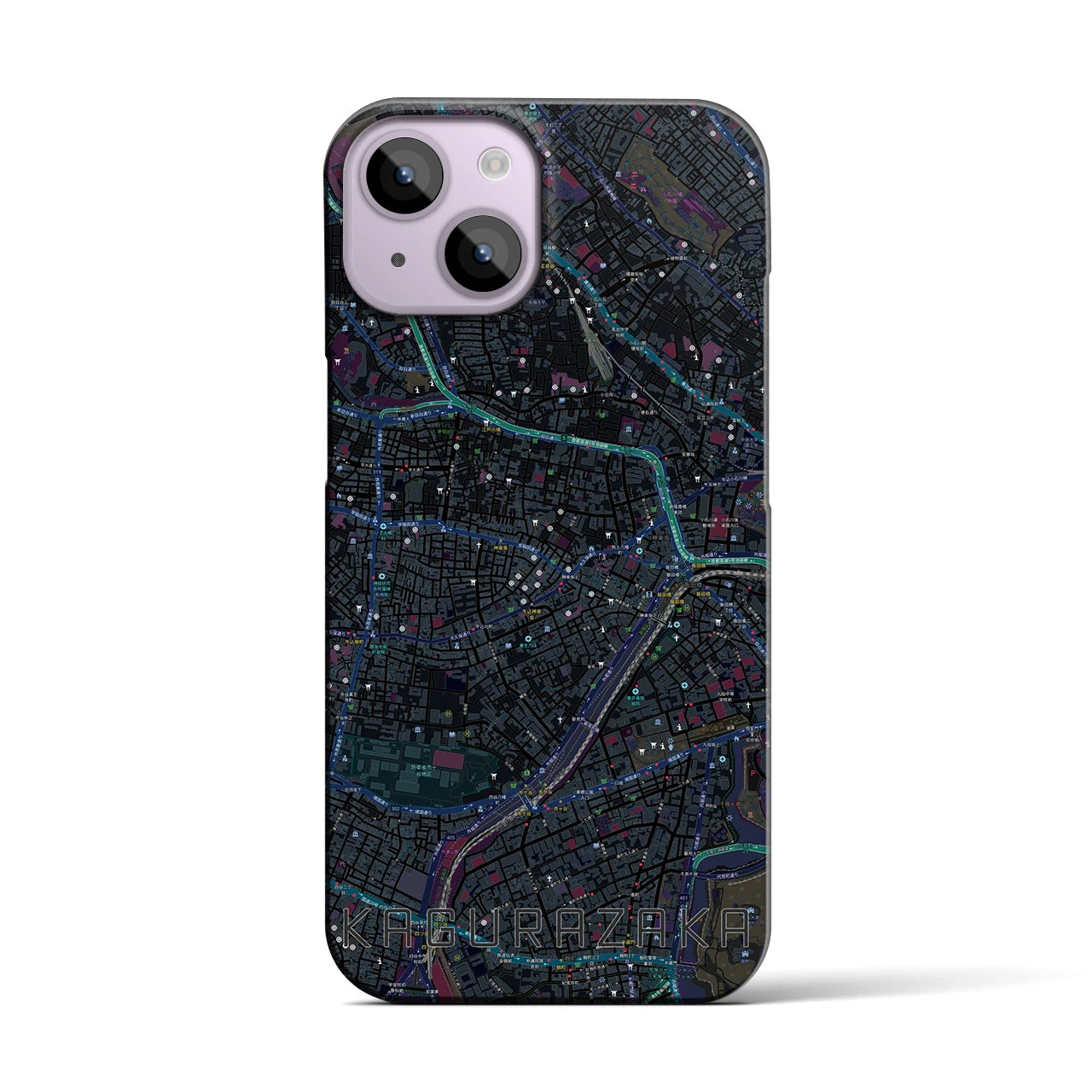 【神楽坂(東京都)】地図柄iPhoneケース(バックカバータイプ)