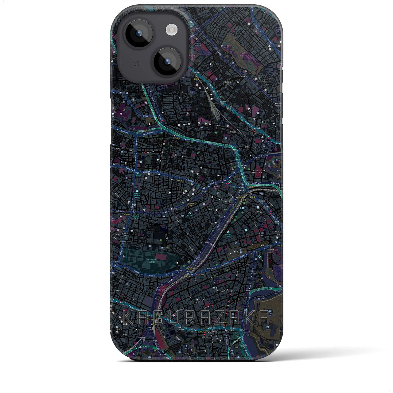 【神楽坂(東京都)】地図柄iPhoneケース(バックカバータイプ)
