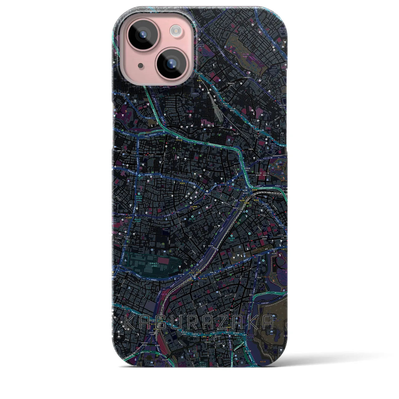 【神楽坂(東京都)】地図柄iPhoneケース(バックカバータイプ)