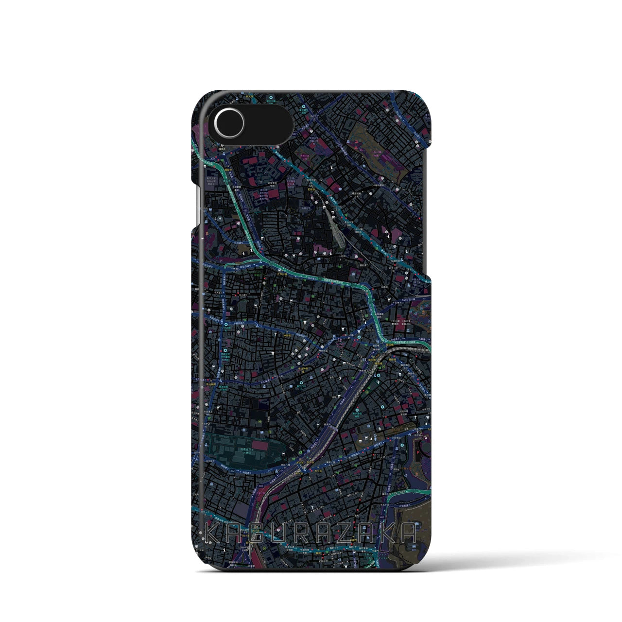 【神楽坂(東京都)】地図柄iPhoneケース(バックカバータイプ)