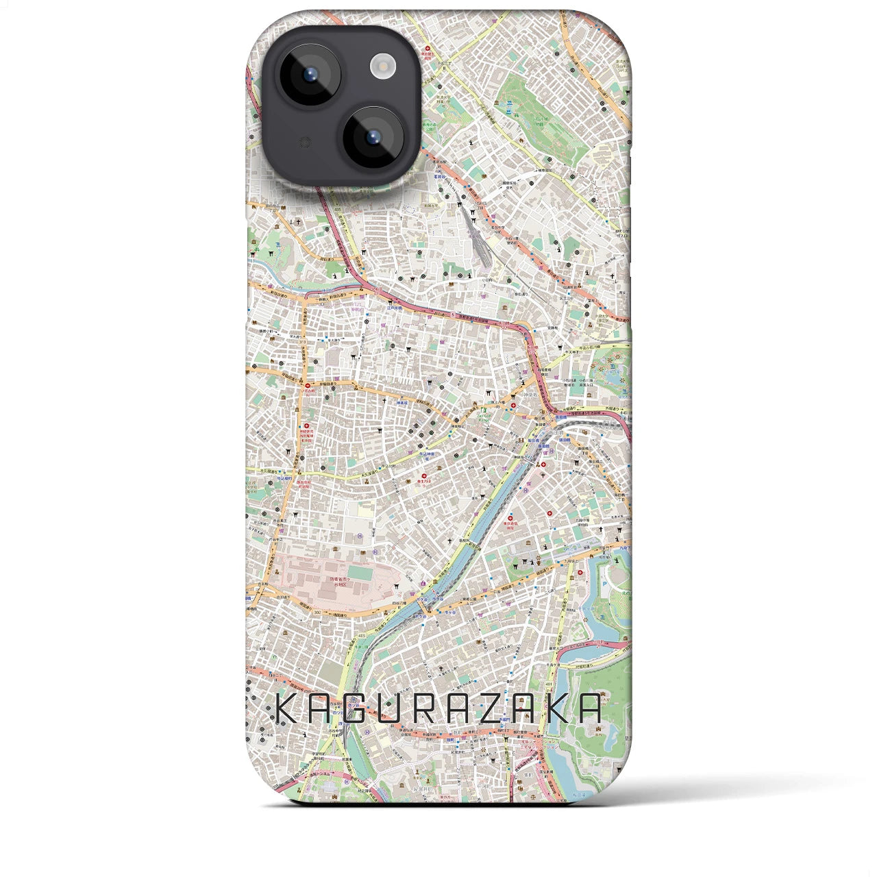 【神楽坂(東京都)】地図柄iPhoneケース(バックカバータイプ)