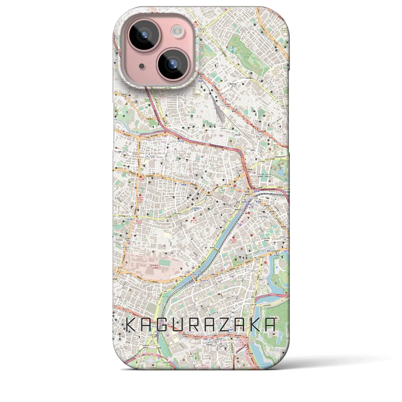 【神楽坂(東京都)】地図柄iPhoneケース(バックカバータイプ)