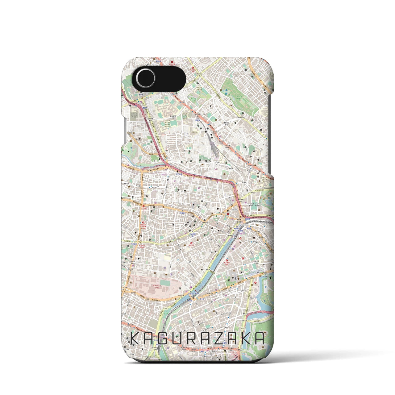 【神楽坂(東京都)】地図柄iPhoneケース(バックカバータイプ)