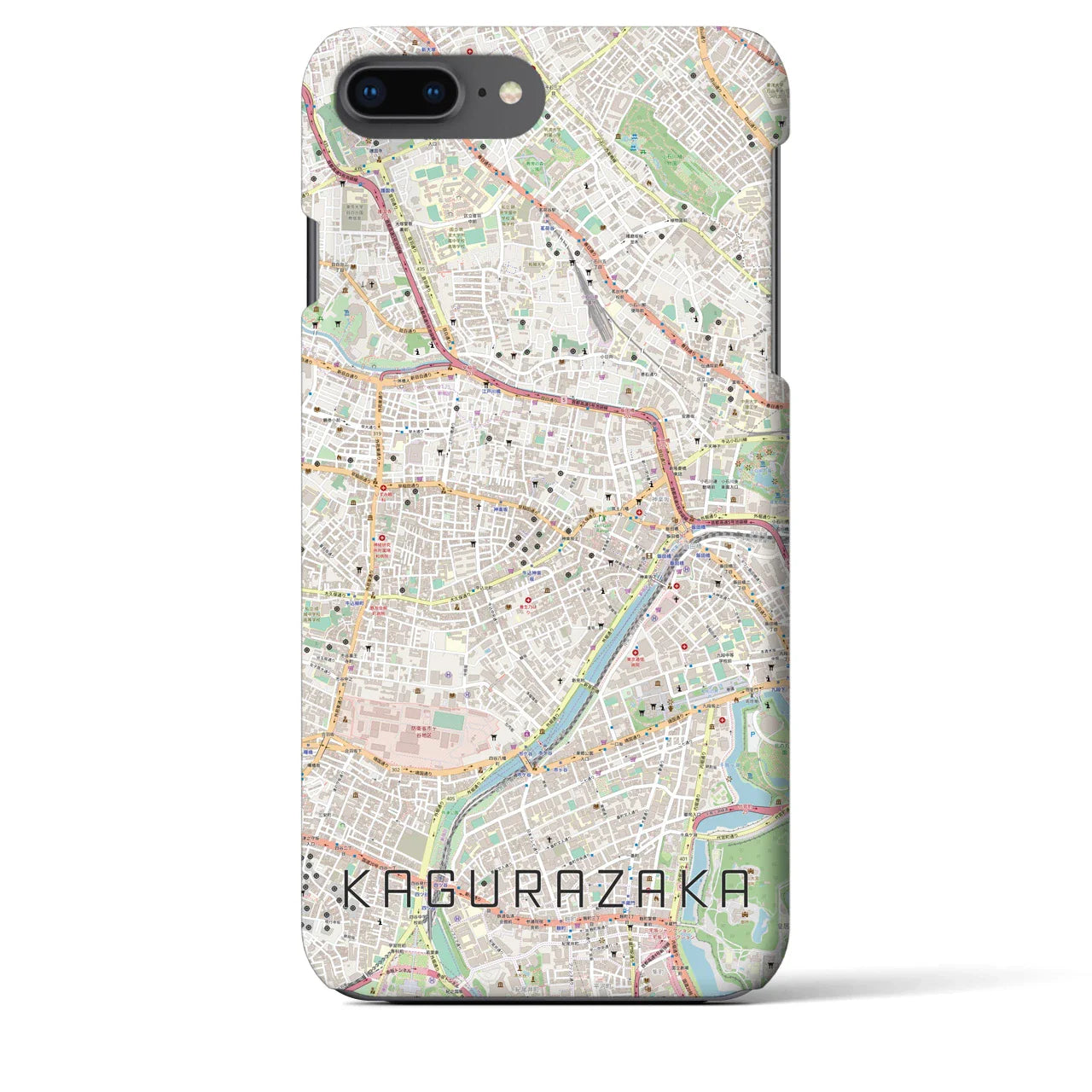 【神楽坂(東京都)】地図柄iPhoneケース(バックカバータイプ)