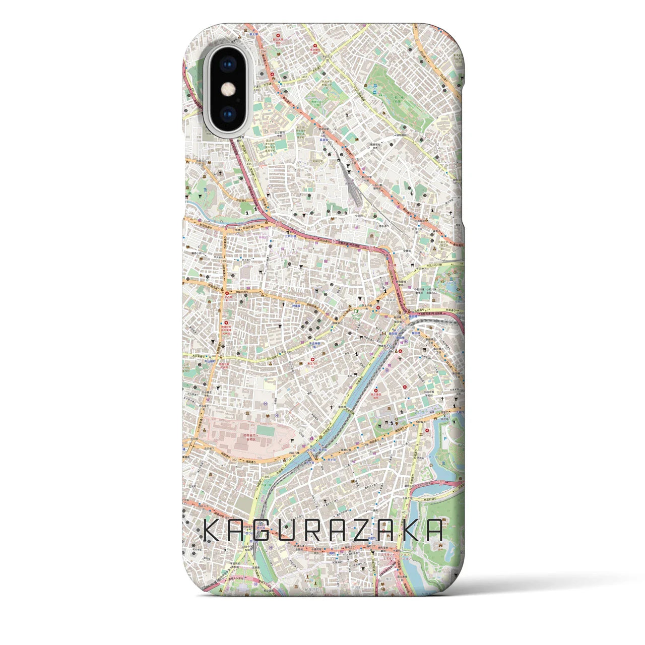 【神楽坂(東京都)】地図柄iPhoneケース(バックカバータイプ)