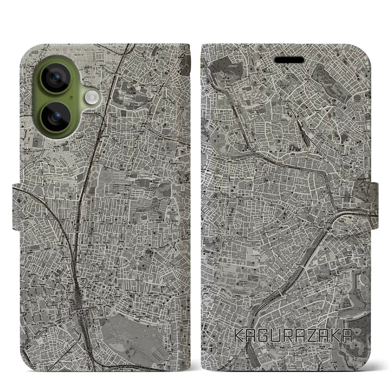 【神楽坂(東京都)】地図柄iPhoneケース(手帳タイプ)