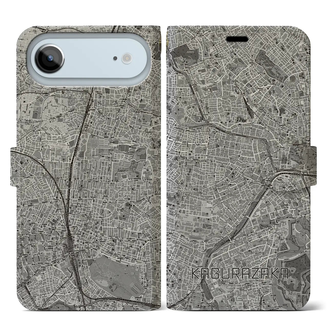 【神楽坂(東京都)】地図柄iPhoneケース(手帳タイプ)