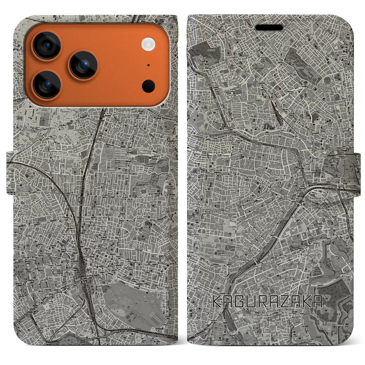 【神楽坂(東京都)】地図柄iPhoneケース(手帳タイプ)