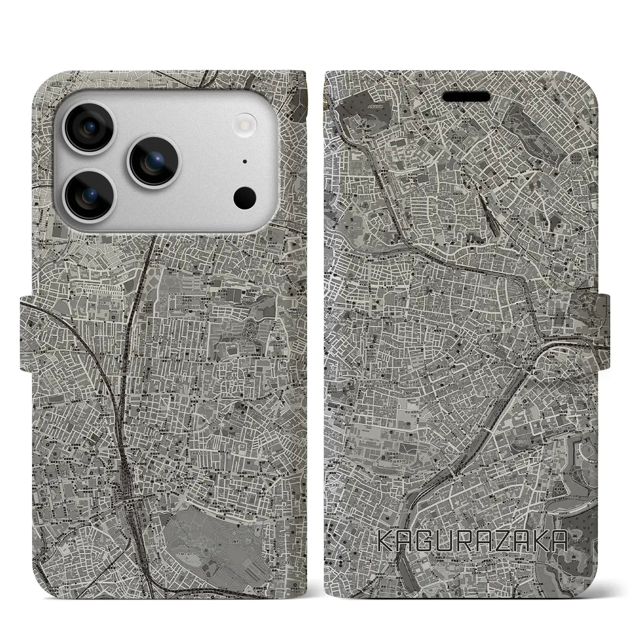 【神楽坂(東京都)】地図柄iPhoneケース(手帳タイプ)