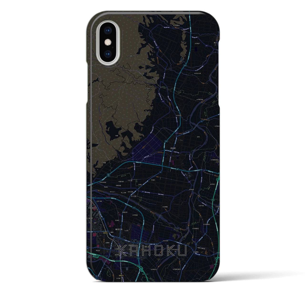 【河北(山形県)】地図柄iPhoneケース(バックカバータイプ)