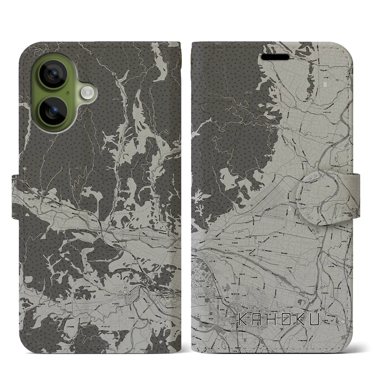 【河北(山形県)】地図柄iPhoneケース(手帳タイプ)