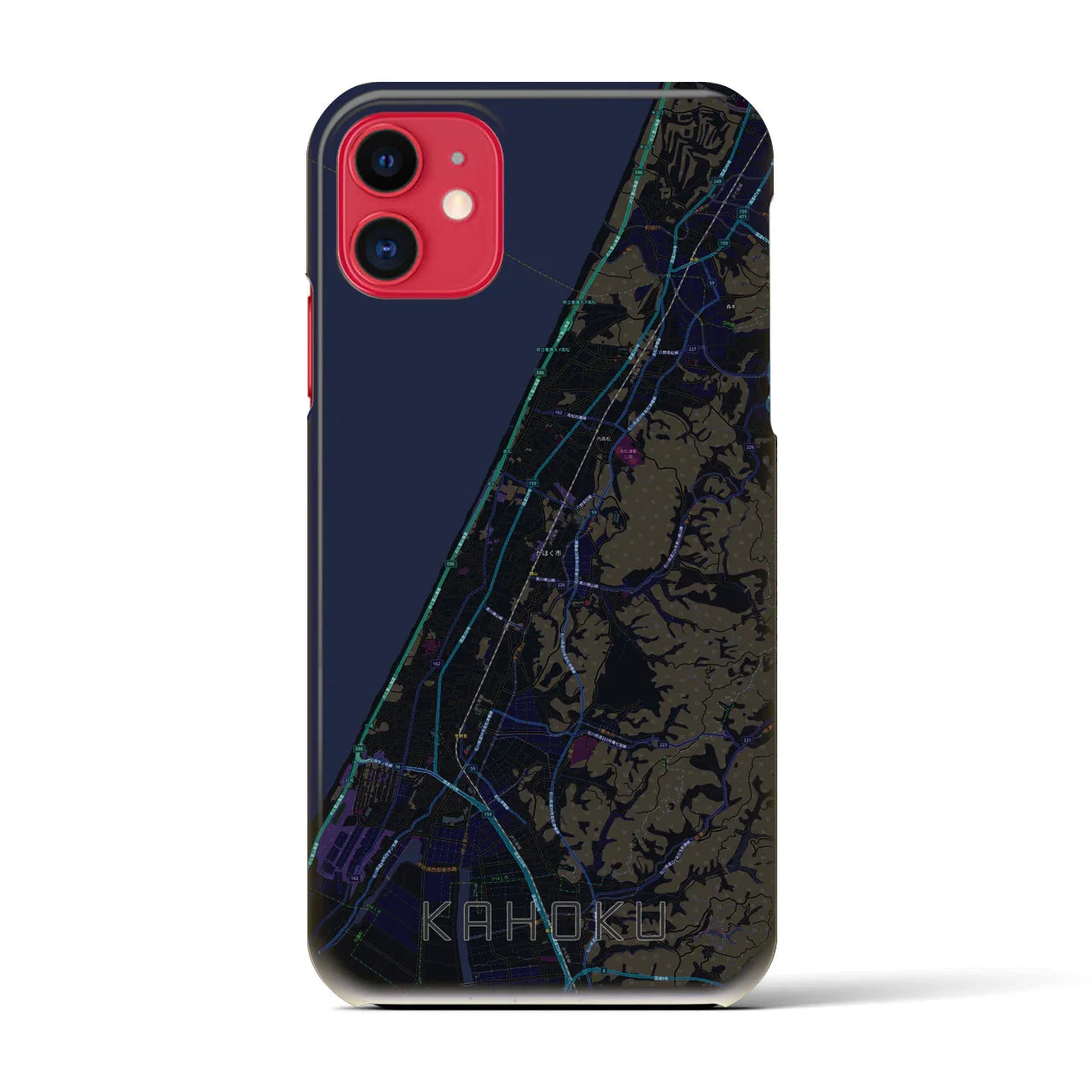 【かほく(石川県)】地図柄iPhoneケース(バックカバータイプ)