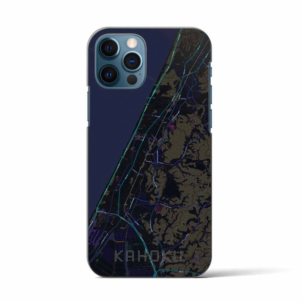 【かほく(石川県)】地図柄iPhoneケース(バックカバータイプ)
