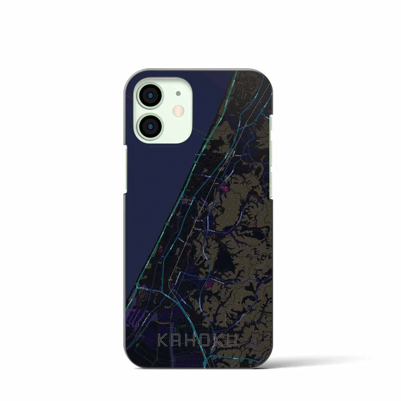 【かほく(石川県)】地図柄iPhoneケース(バックカバータイプ)
