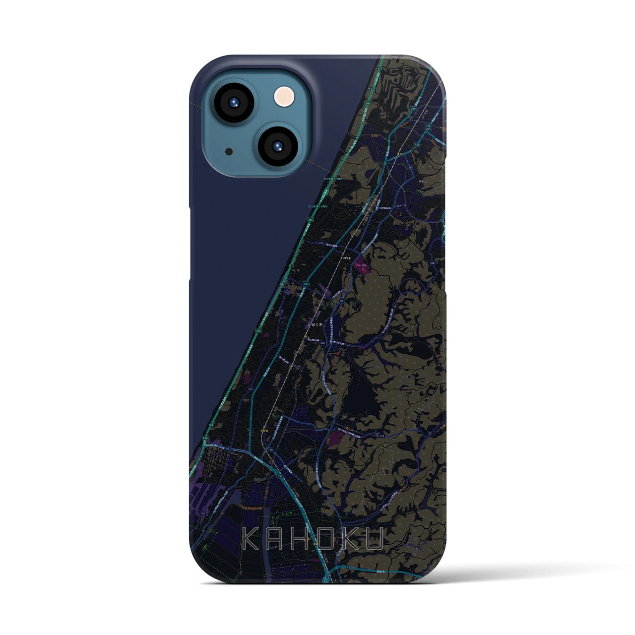 【かほく(石川県)】地図柄iPhoneケース(バックカバータイプ)