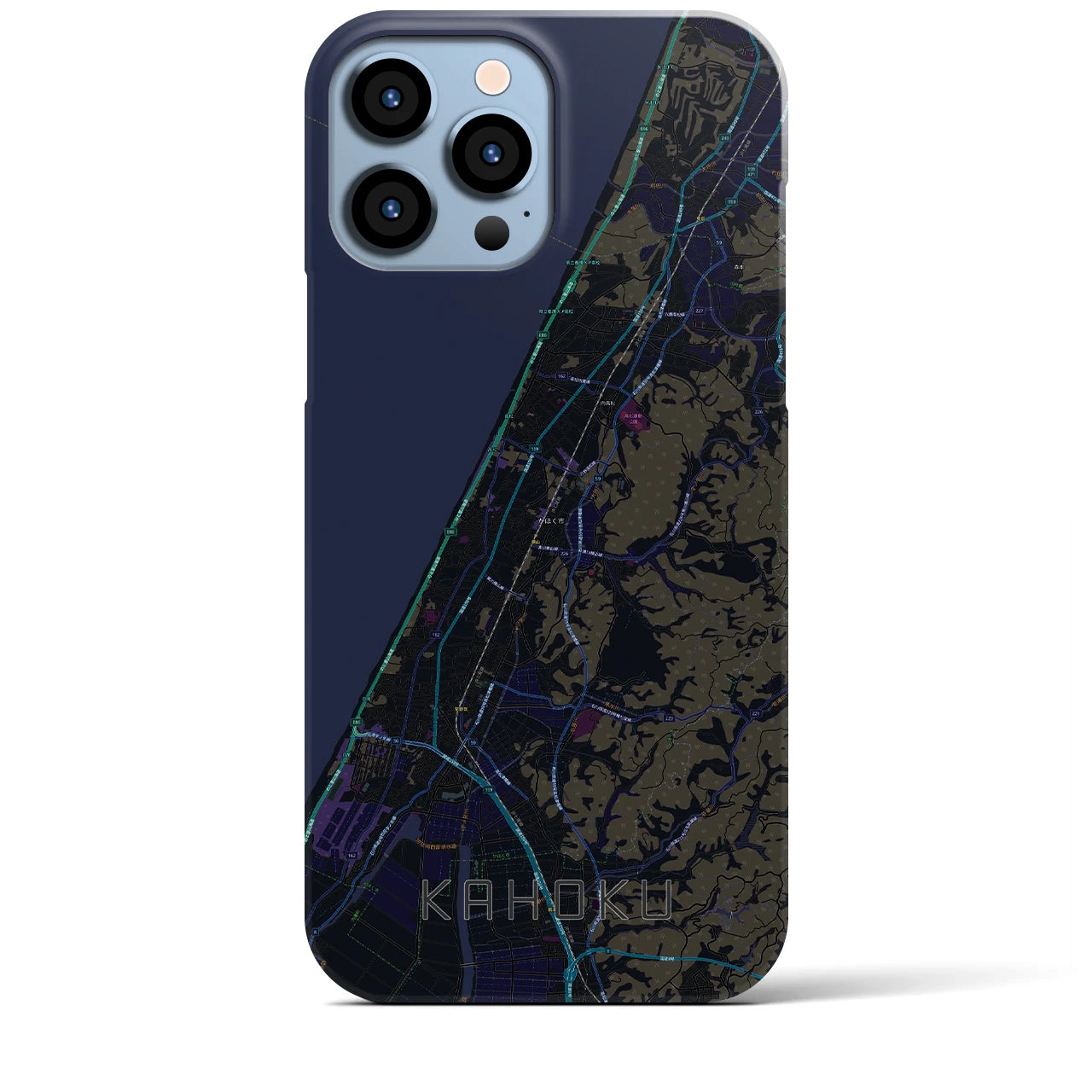 【かほく(石川県)】地図柄iPhoneケース(バックカバータイプ)