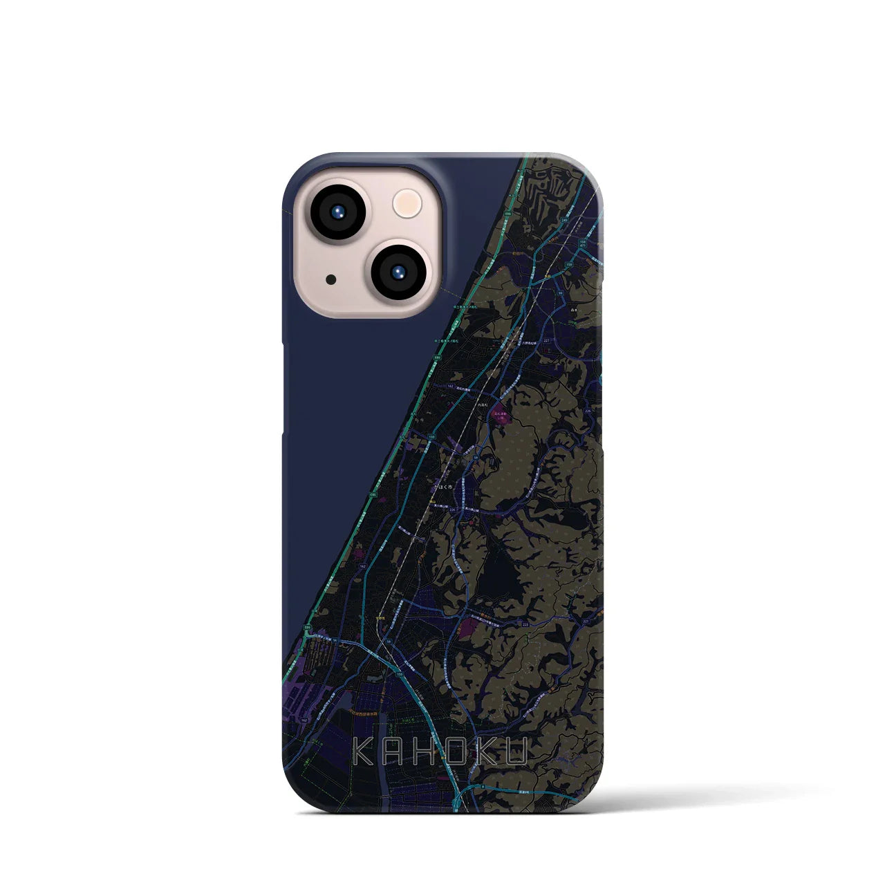 【かほく(石川県)】地図柄iPhoneケース(バックカバータイプ)