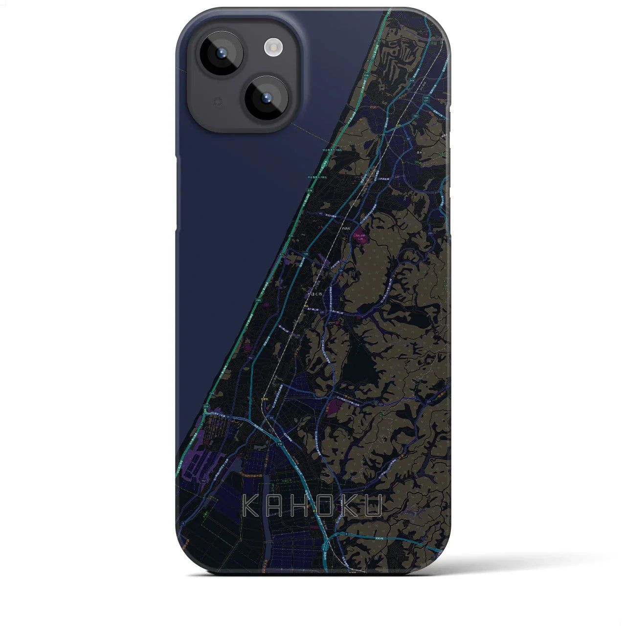 【かほく(石川県)】地図柄iPhoneケース(バックカバータイプ)