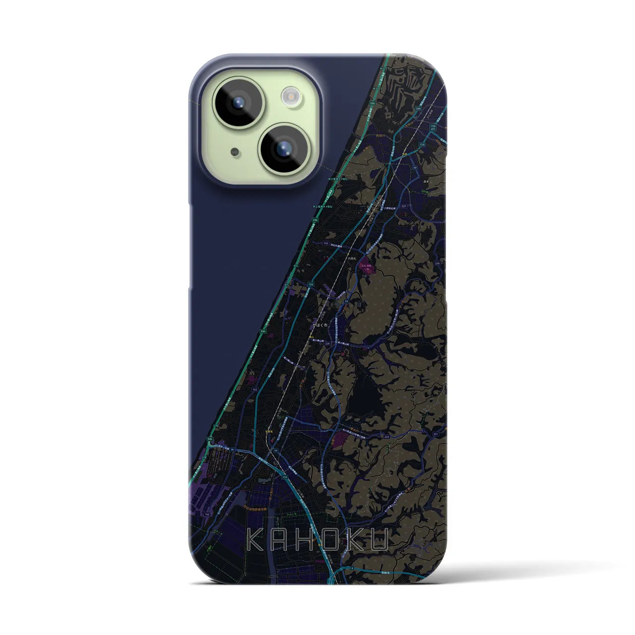 【かほく(石川県)】地図柄iPhoneケース(バックカバータイプ)