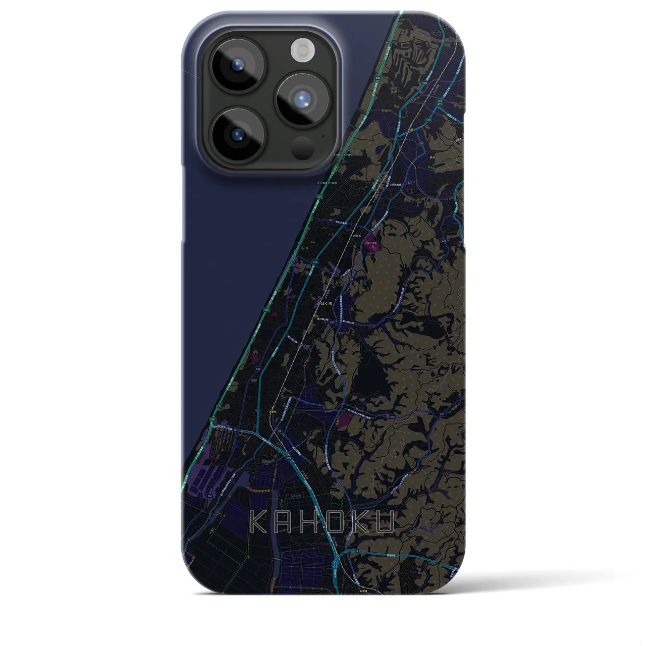 【かほく(石川県)】地図柄iPhoneケース(バックカバータイプ)