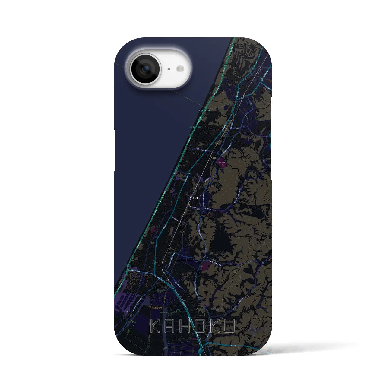 【かほく(石川県)】地図柄iPhoneケース(バックカバータイプ)