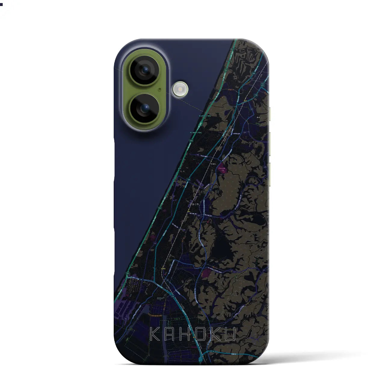 【かほく(石川県)】地図柄iPhoneケース(バックカバータイプ)