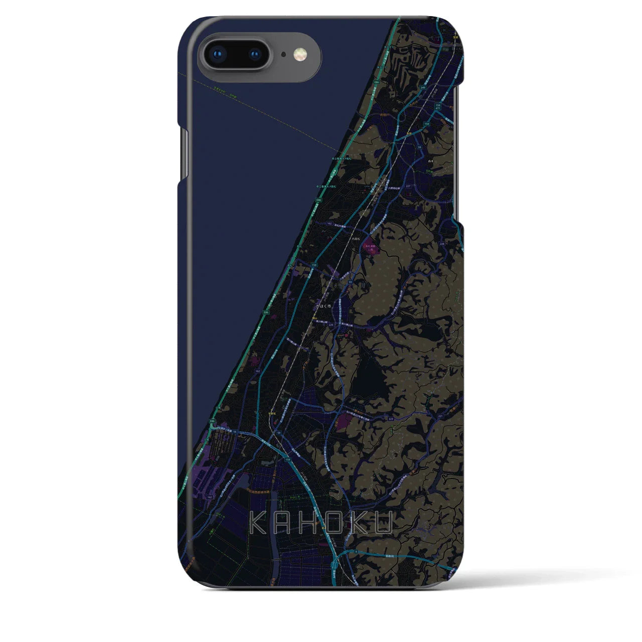 【かほく(石川県)】地図柄iPhoneケース(バックカバータイプ)
