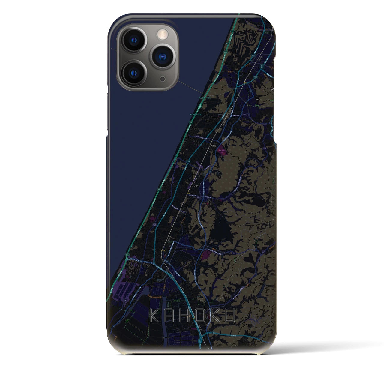 【かほく(石川県)】地図柄iPhoneケース(バックカバータイプ)