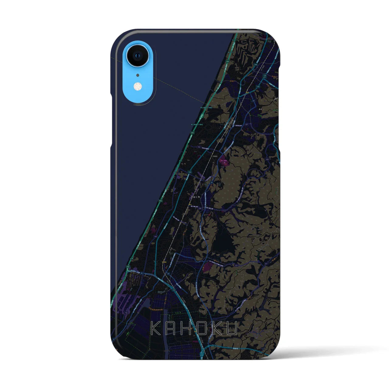 【かほく(石川県)】地図柄iPhoneケース(バックカバータイプ)