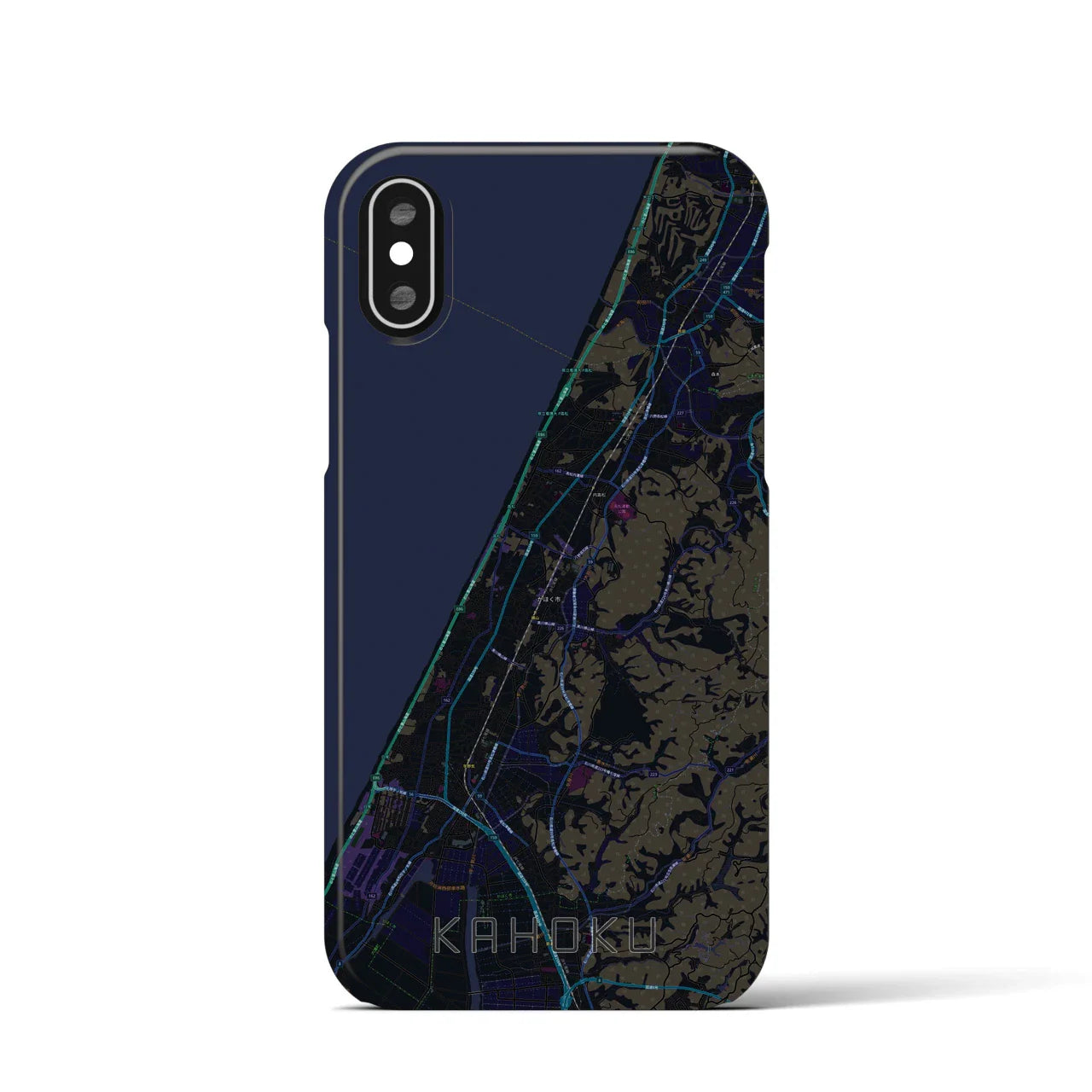 【かほく(石川県)】地図柄iPhoneケース(バックカバータイプ)