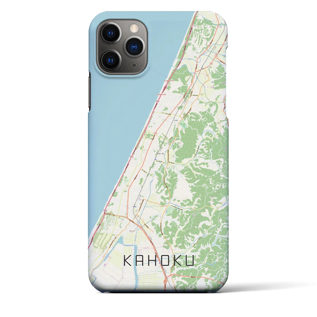 【かほく(石川県)】地図柄iPhoneケース(バックカバータイプ)