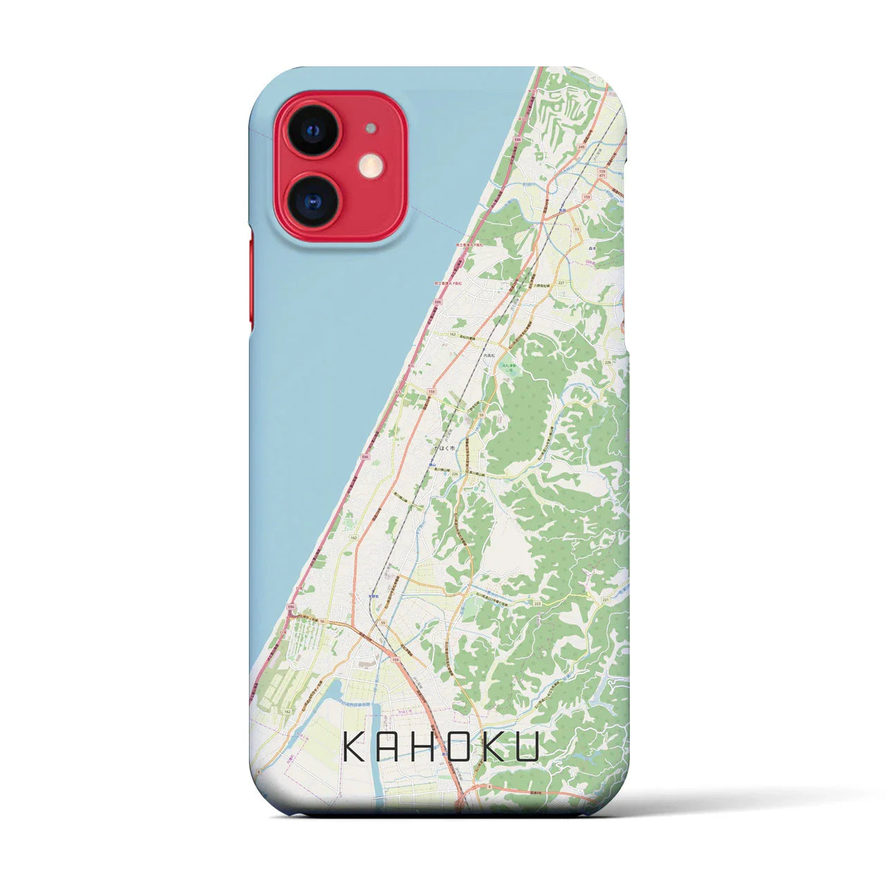 【かほく(石川県)】地図柄iPhoneケース(バックカバータイプ)