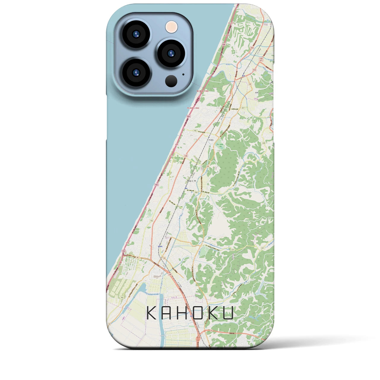 【かほく(石川県)】地図柄iPhoneケース(バックカバータイプ)