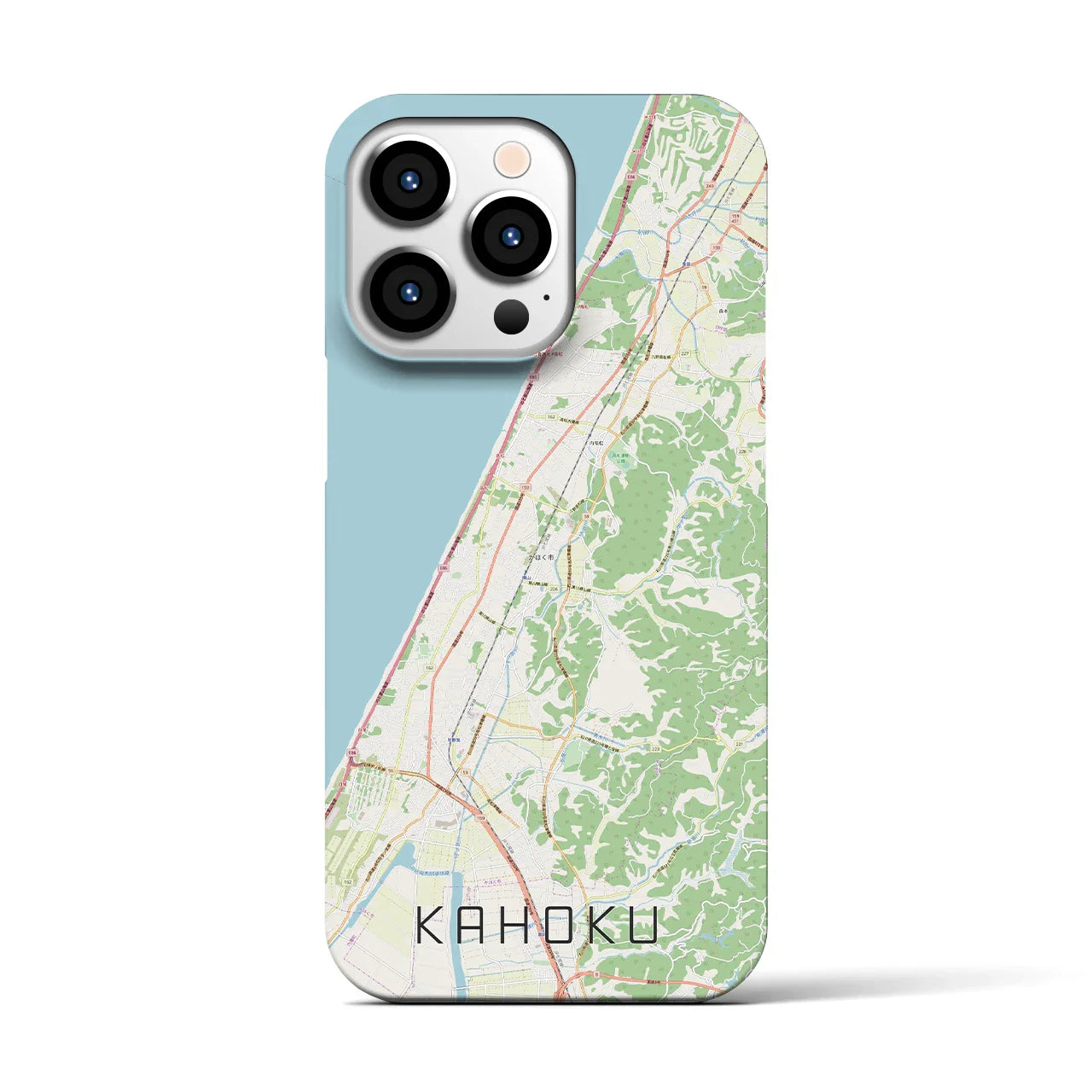 【かほく(石川県)】地図柄iPhoneケース(バックカバータイプ)