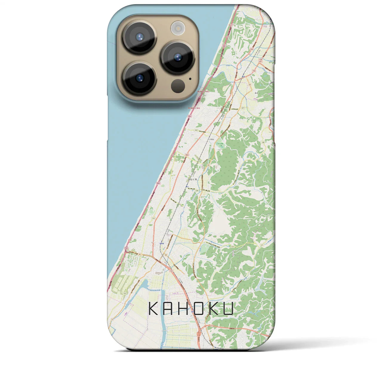 【かほく(石川県)】地図柄iPhoneケース(バックカバータイプ)