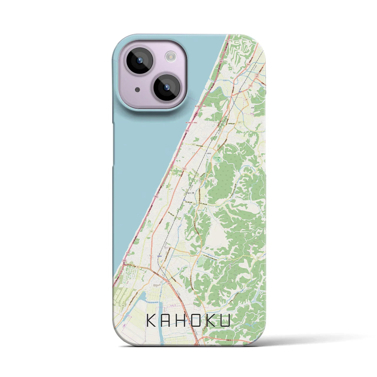 【かほく(石川県)】地図柄iPhoneケース(バックカバータイプ)