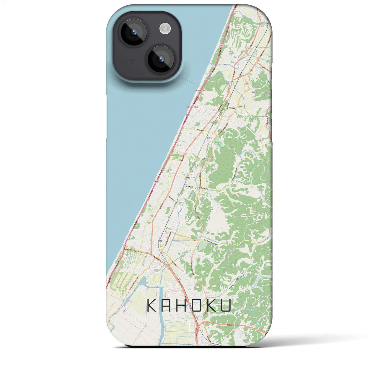【かほく(石川県)】地図柄iPhoneケース(バックカバータイプ)