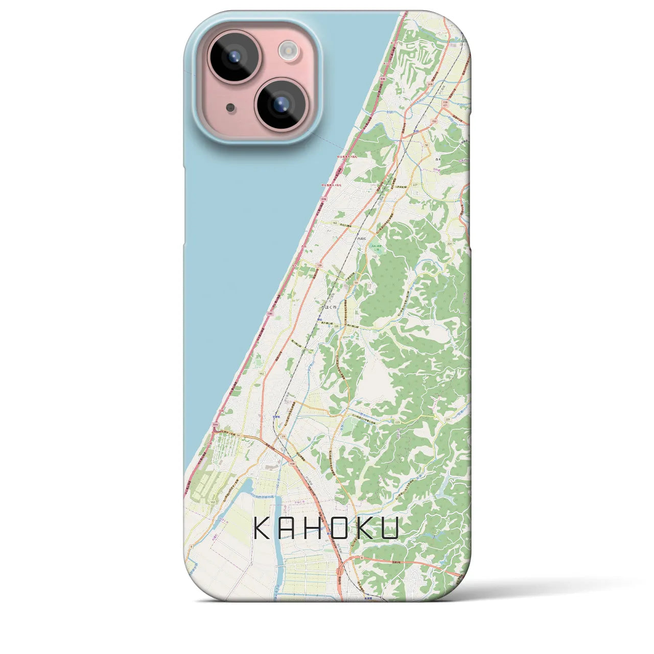 【かほく(石川県)】地図柄iPhoneケース(バックカバータイプ)