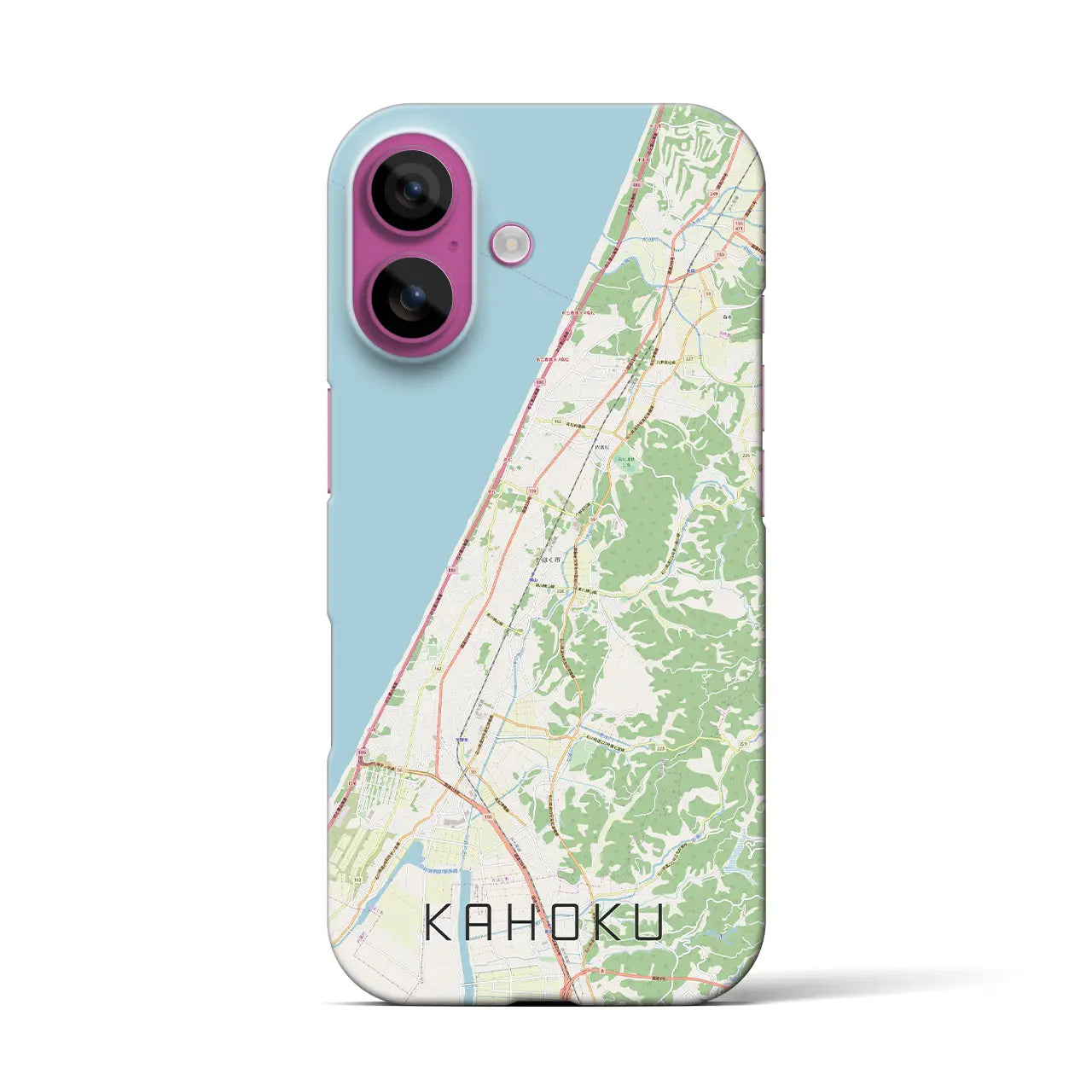 【かほく(石川県)】地図柄iPhoneケース(バックカバータイプ)