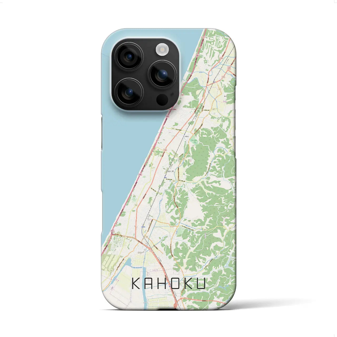 【かほく(石川県)】地図柄iPhoneケース(バックカバータイプ)