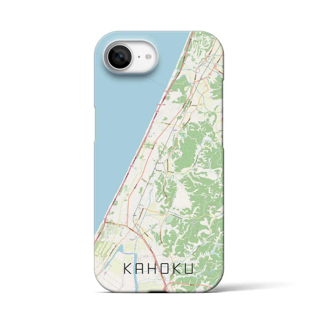 【かほく(石川県)】地図柄iPhoneケース(バックカバータイプ)