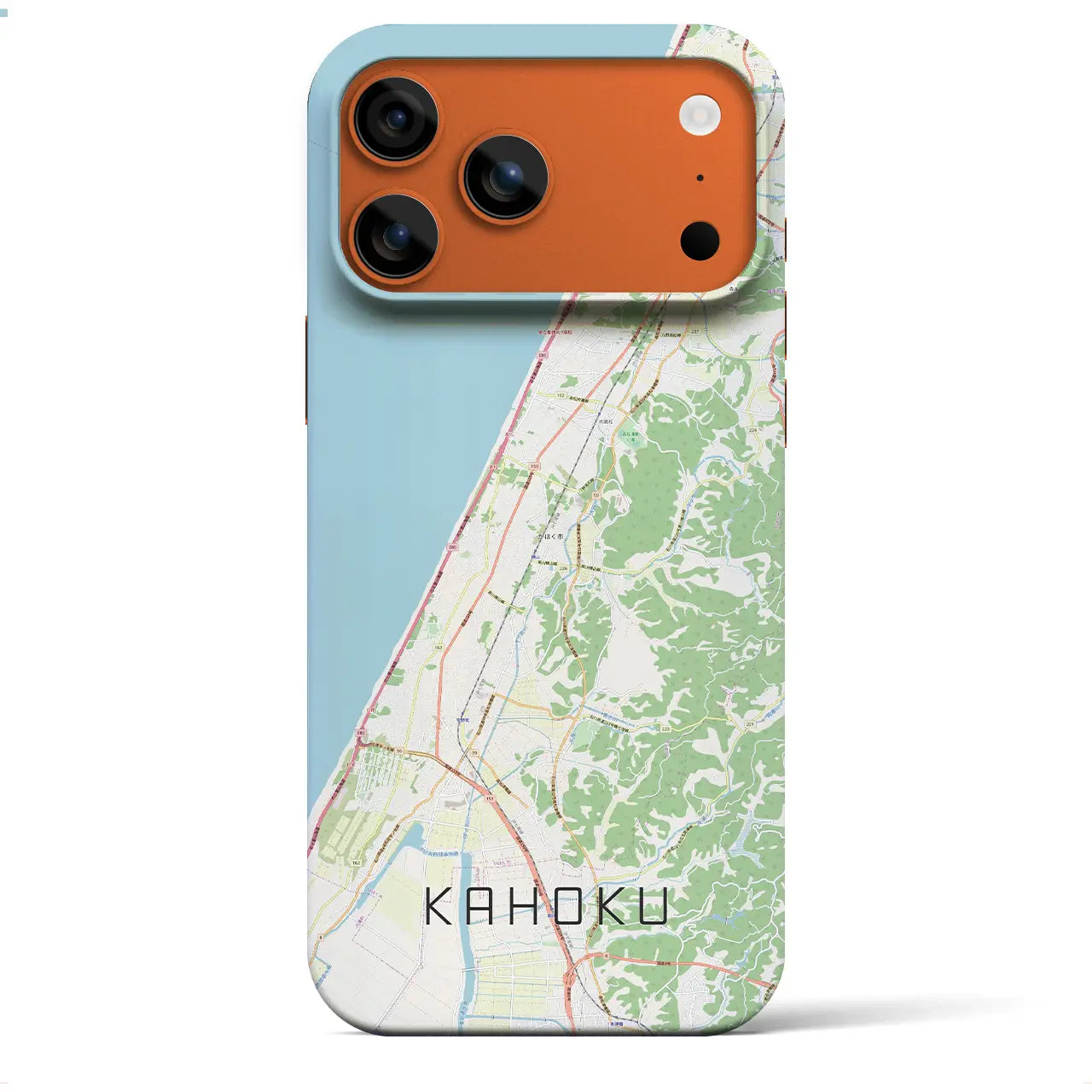 【かほく(石川県)】地図柄iPhoneケース(バックカバータイプ)