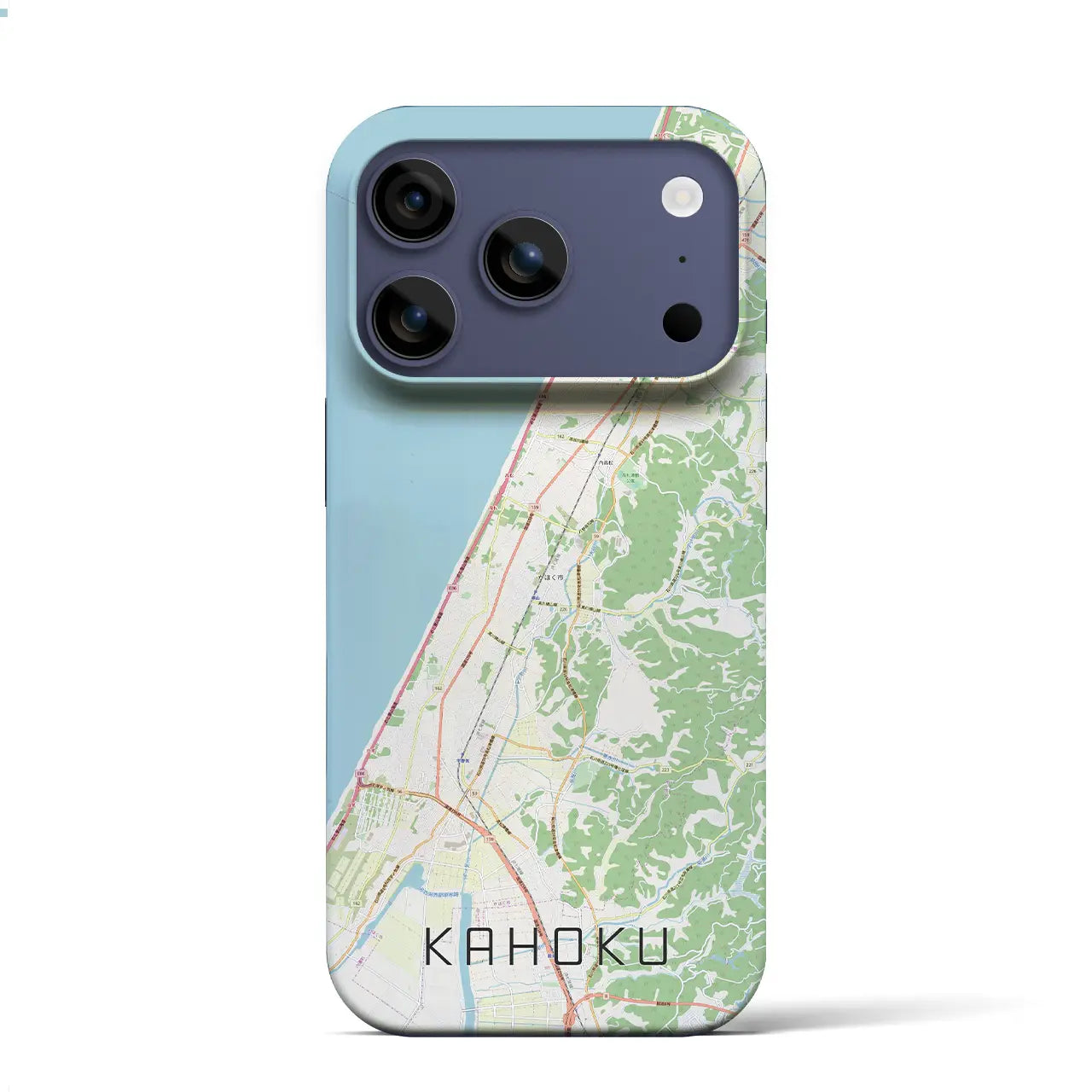 【かほく(石川県)】地図柄iPhoneケース(バックカバータイプ)