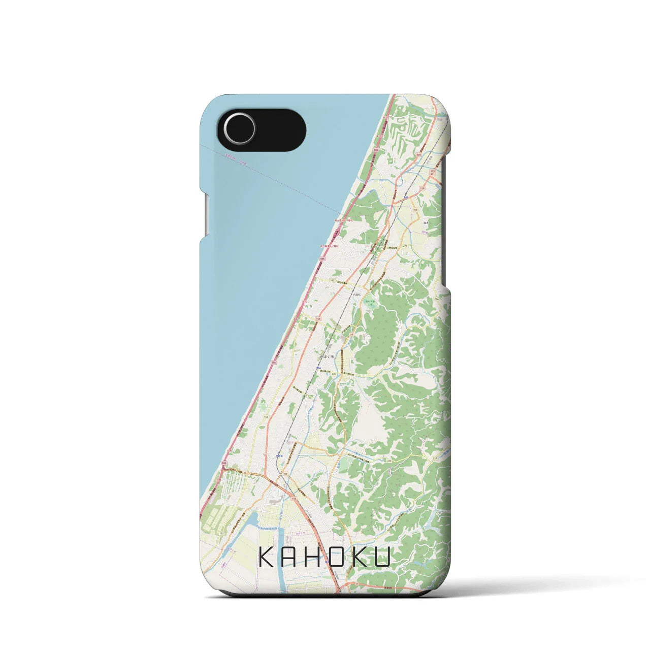 【かほく(石川県)】地図柄iPhoneケース(バックカバータイプ)