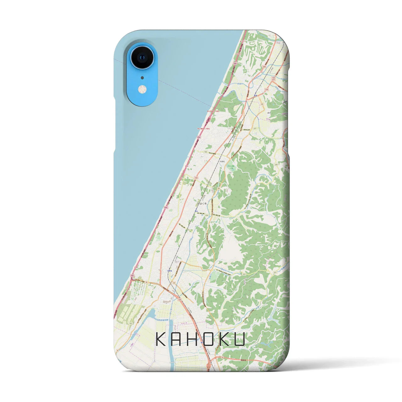 【かほく(石川県)】地図柄iPhoneケース(バックカバータイプ)