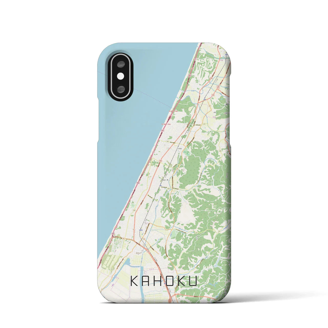 【かほく(石川県)】地図柄iPhoneケース(バックカバータイプ)