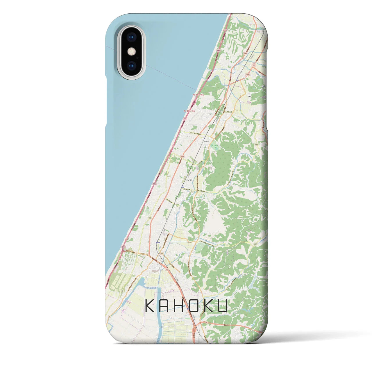 【かほく(石川県)】地図柄iPhoneケース(バックカバータイプ)